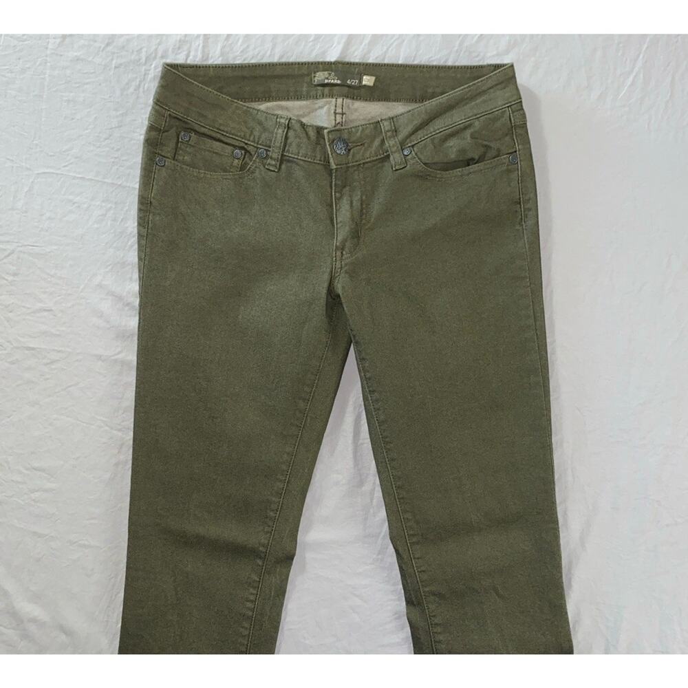 Prana Kara Lightweight 5-Pocket Stretch Organic Cotton Jeans. Olive, Women's 27.